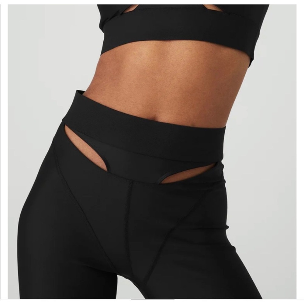 Alo Yoga Airlift High Waist Cutaway Legging Black Women's M Cutout Front - Picture 2 of 16